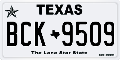 TX license plate BCK9509