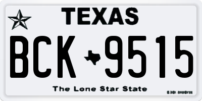 TX license plate BCK9515