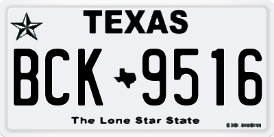 TX license plate BCK9516