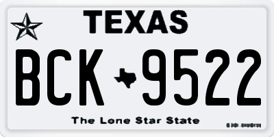 TX license plate BCK9522