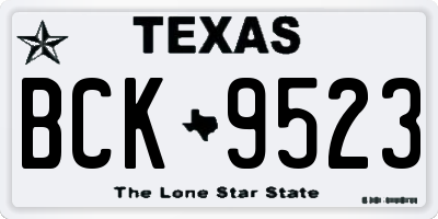 TX license plate BCK9523