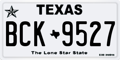 TX license plate BCK9527