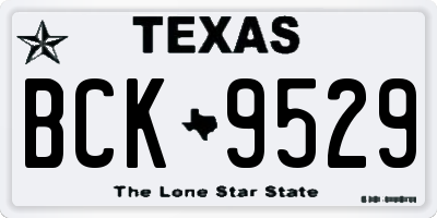 TX license plate BCK9529