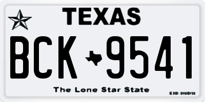 TX license plate BCK9541