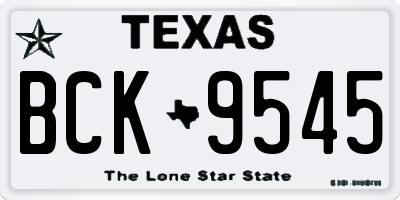 TX license plate BCK9545