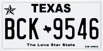 TX license plate BCK9546