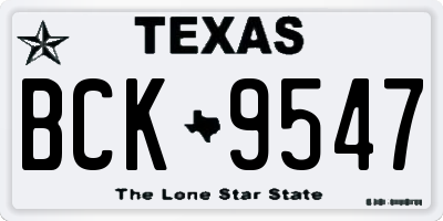 TX license plate BCK9547