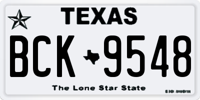 TX license plate BCK9548