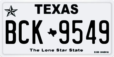 TX license plate BCK9549