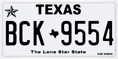 TX license plate BCK9554