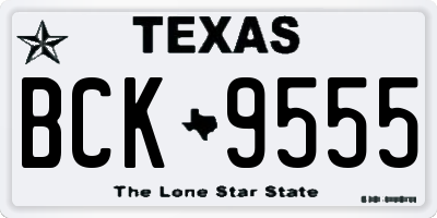 TX license plate BCK9555