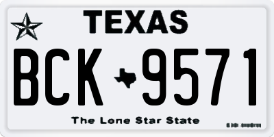 TX license plate BCK9571