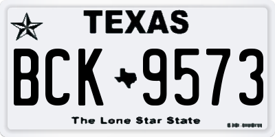 TX license plate BCK9573