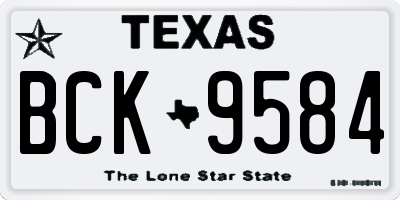 TX license plate BCK9584