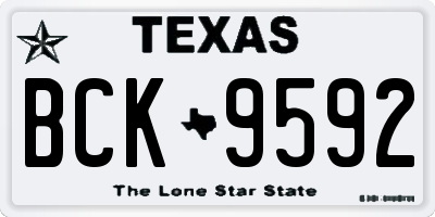 TX license plate BCK9592