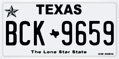 TX license plate BCK9659
