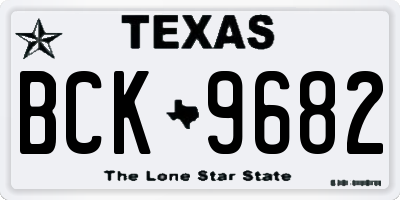 TX license plate BCK9682