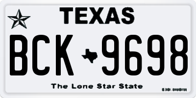 TX license plate BCK9698