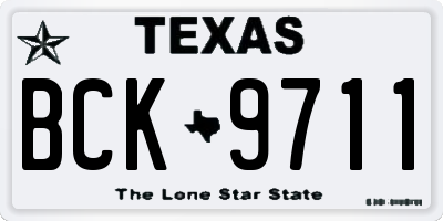 TX license plate BCK9711