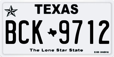 TX license plate BCK9712