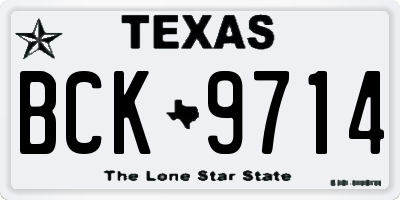 TX license plate BCK9714