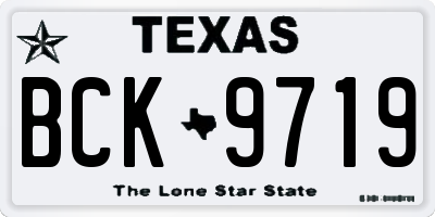 TX license plate BCK9719