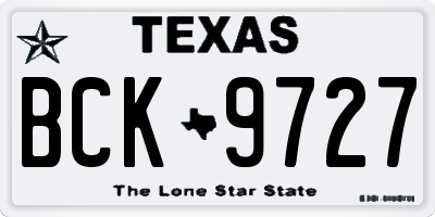 TX license plate BCK9727