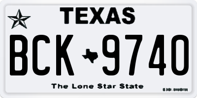 TX license plate BCK9740