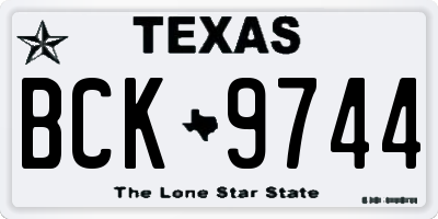 TX license plate BCK9744