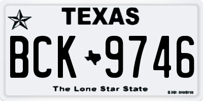 TX license plate BCK9746