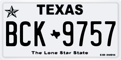 TX license plate BCK9757