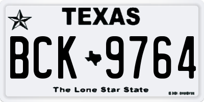 TX license plate BCK9764