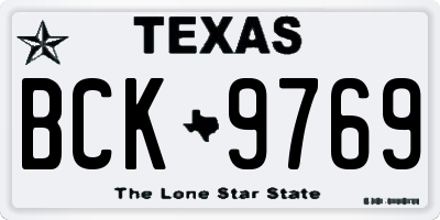 TX license plate BCK9769