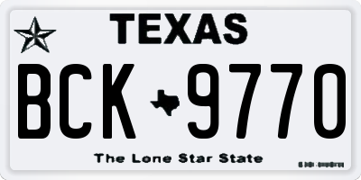 TX license plate BCK9770