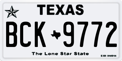 TX license plate BCK9772