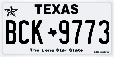 TX license plate BCK9773