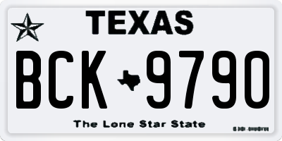 TX license plate BCK9790
