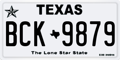TX license plate BCK9879