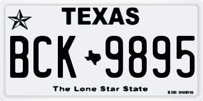 TX license plate BCK9895
