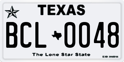 TX license plate BCL0048