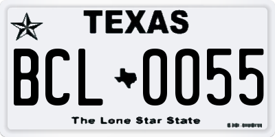 TX license plate BCL0055