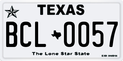 TX license plate BCL0057