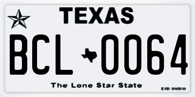 TX license plate BCL0064