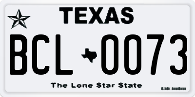 TX license plate BCL0073