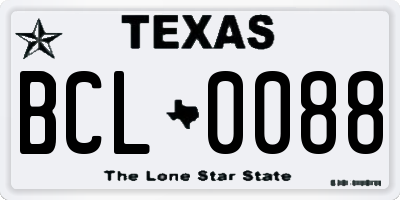 TX license plate BCL0088