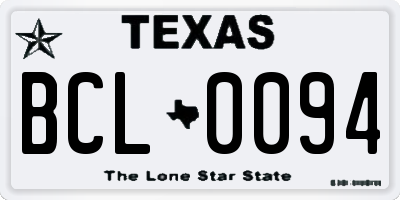 TX license plate BCL0094