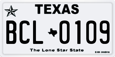 TX license plate BCL0109