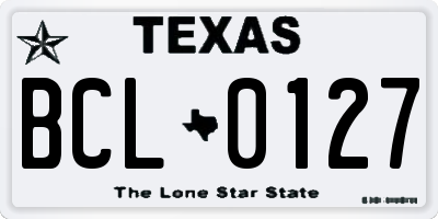 TX license plate BCL0127