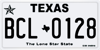 TX license plate BCL0128