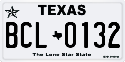 TX license plate BCL0132